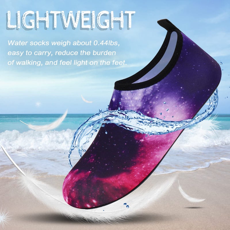ANLUKE Water Shoes Barefoot Aqua Yoga Socks Quick-Dry Beach Swim Surf Shoes for Women Men Purple 40/41 - Image 4